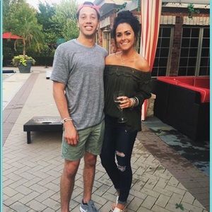 Adorable off the shoulder Olive green blouse